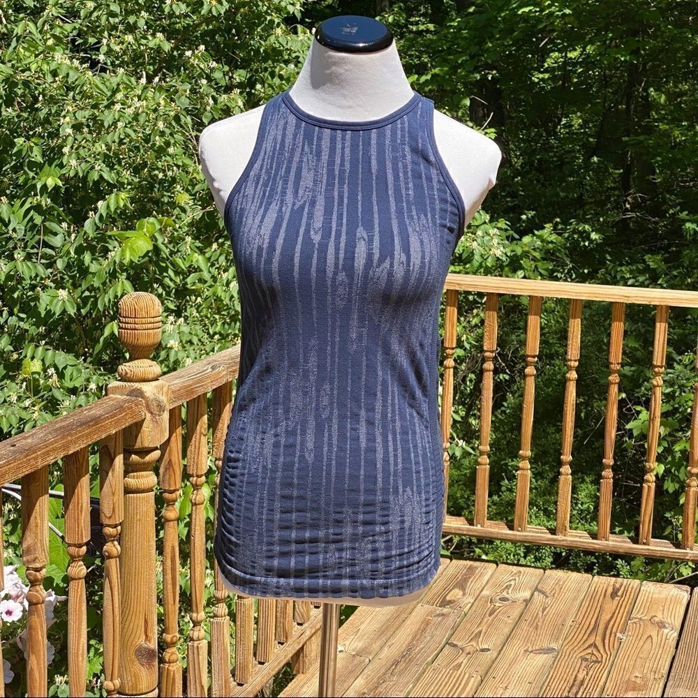 Athleta IKAT Navy Racer Back Tank